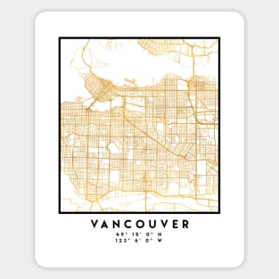 VANCOUVER CANADA CITY STREET MAP ART Magnet